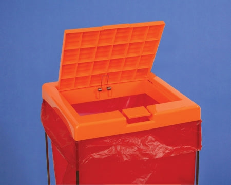 Bel-Art Products Clavies Biohazard Bag Holder Cover 31.5 X 31.5 cm, Orange - 13192-0102