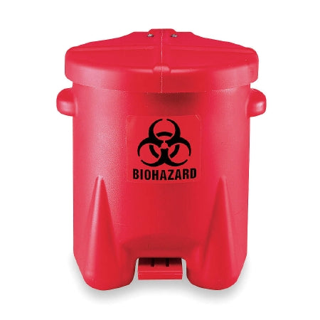 Fisher Scientific EAGLE Medical Waste Receptacle Eagle 6 gal. Round Red HDPE Step On - 18880A