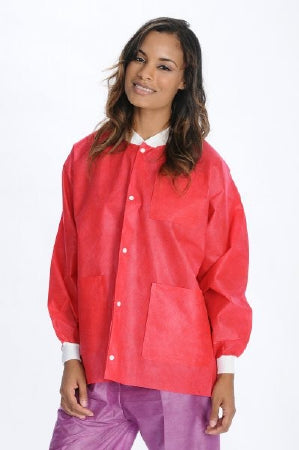 Valumax International Lab Jacket Valumax Extra-Safe Red Large Hip Length Limited Reuse - 3630RDL