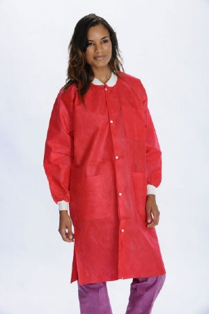Valumax International Lab Coat Valumax Extra-Safe Red X-Large Knee Length Limited Reuse - 3660RDXL