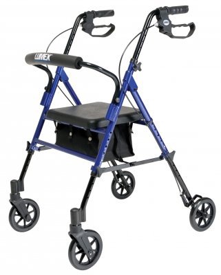 Graham-Field Lumex Set N' Go 4 Wheel Rollator Blue Adjustable Height Aluminum Frame - RJ4700B
