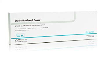 DermaRite Industries DermaRite Adhesive Dressing 4 X 14 Inch Gauze Rectangle White Sterile - 11414