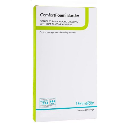 ComfortFoam Border - Silicone Foam Dressing 7 X 7 Inch Square Silicone Adhesive with Border Sterile - 43770