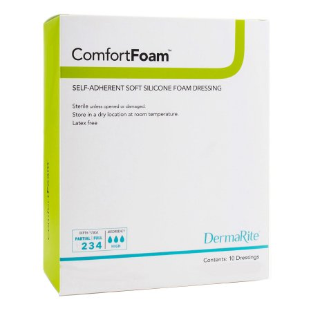ComfortFoam - Silicone Foam Dressing 2 X 2 Inch Square Silicone Adhesive without Border Sterile - 44220