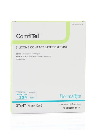 DermaRite Industries ComfiTel Silicone Dressing Silicone 3 X 4 Inch - 56340