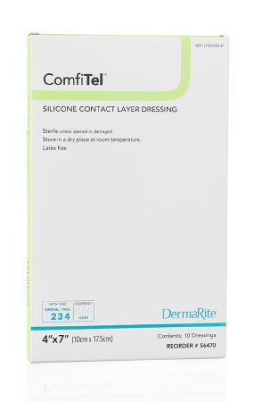 DermaRite Industries ComfiTel Silicone Dressing Silicone 4 X 7 Inch - 56470