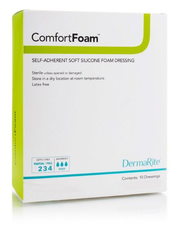 ComfortFoam - Silicone Foam Dressing 8 X 8 Inch Square Silicone Adhesive without Border Sterile - 44880