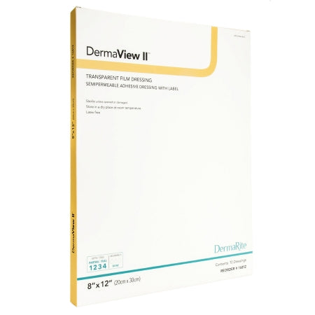 DermaView II - Transparent Film Dressing Rectangle 8 X 12 Inch Frame Style Delivery With Label Sterile - 16812