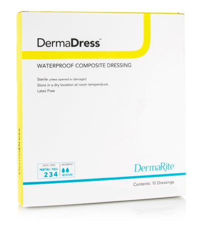 DermaRite Industries DermaDress Composite Dressing Waterproof 4 X 14 Inch Sterile - 12414