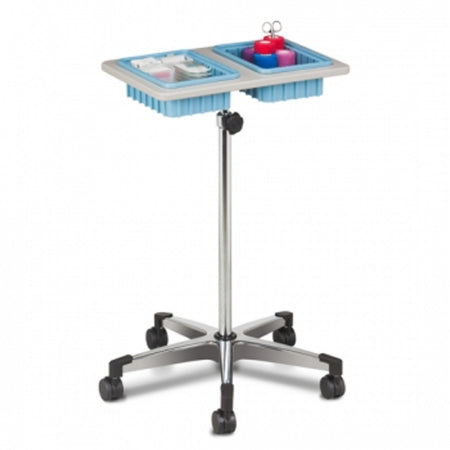 Clinton Industries ClintonClean Phlebotomy Stand 2 Bins Five Leg Base 30 - 38 Inch 13.5 X 21 Inch - 6902