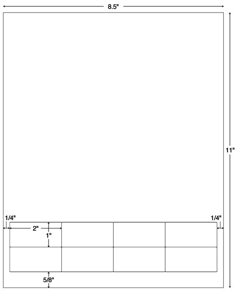 Tabbies Integrated Label Forms - 2"W x 1"H, 1500 per Case - 59909