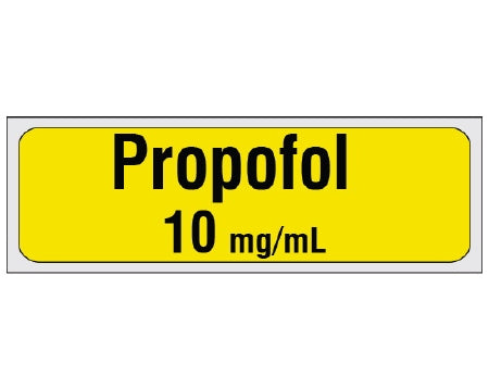 Shamrock Scientific Shamrock Pre-Printed Label Anesthesia Label Propofol / 10 mg / mL Yellow 1/2 X 500 Inch - SA-2005-PRE