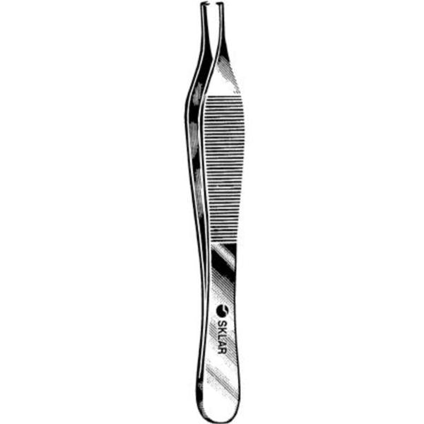 Sklar Instruments Forcep Tissue Adson 4-3/4" Smooth Tip Straight 1X2 Teeth Stainless Steel Ea - 50-3047