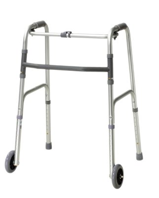 Fabrication Enterprises - Folding Walker Adjustable Height Aluminum Frame 350 lbs. Weight Capacity 32 to 39 Inch Height - 43-2120-4