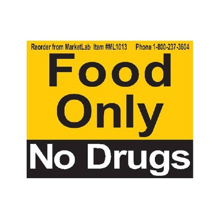 Market Lab - Magnetic Sign Instructional Sign Food Only No Drugs - 1013