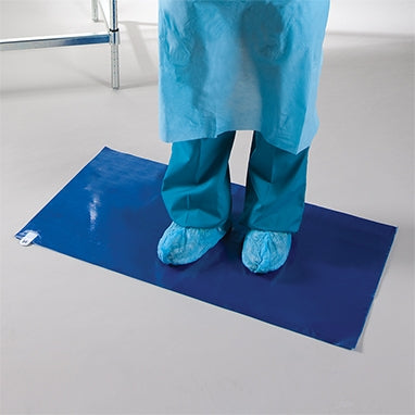 Tacky Mat - Adhesive Floor Mat 24 X 45-1/2 Inch Blue Polyethylene - 5604-01