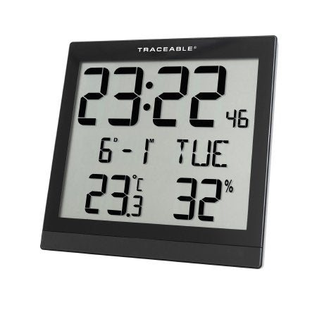 Traceable - Radio Atomic Clock 3/4 X 7-1/4 X 11 Inch 12/24 hours / 0 to 45°C (32 to 113°F) Digital Display Battery Powered - 94460-25