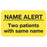 Tabbies Pre-Printed Label Communication Fill In NAME ALERT/Two Patients with same name Fluorescent Chartreuse 7/8 X 1-1/2 Inch - AP1050