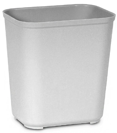 Lagasse Rubbermaid Commercial Products Fire-Resistant Trash Can 28 Quart Rectangular Gray Thermoset Polyester Open Top - RCP2543GRA