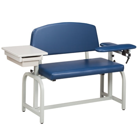 Clinton Industries Lab-X Series Extra-Wide Blood Drawing Chair with Drawer Single Adjustable Flip Armrest Desert Tan - 66002-3DT