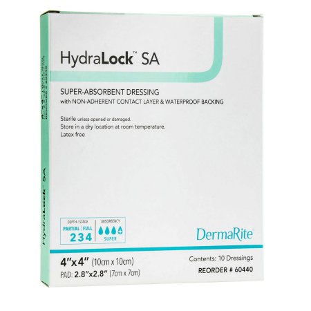 HydraLock SA - Super Absorbent Dressing 4 X 4 Inch Polymer Square Sterile - 60440