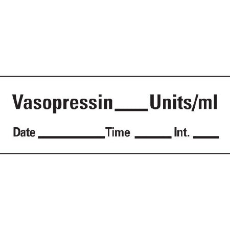 Precision Dynamics Pre-Printed Label Anesthesia Label Vasopressin___Units/ml/Date___Time___Int.___ White 1/2 X 1-1/2 Inch - AN-216