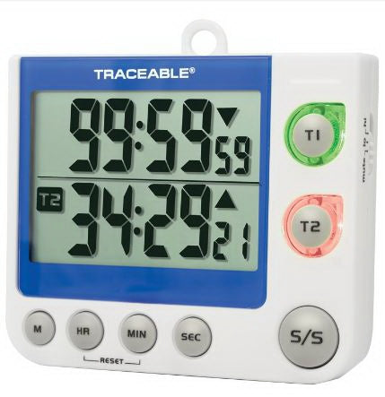 Traceable - Electronic Alarm Timer 2 Channel 100 Hours LED Display - 94461-16