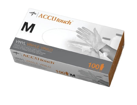 AccuTouch - California Only - Exam Glove Medium NonSterile Vinyl Standard Cuff Length Smooth Clear Not Chemo Approved - 6MDS192075