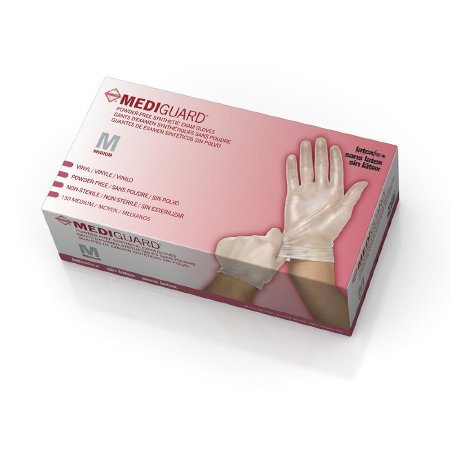 MediGuard - California Only - Exam Glove Medium NonSterile Vinyl Standard Cuff Length Smooth Clear Not Chemo Approved - Medline - 6MSV512