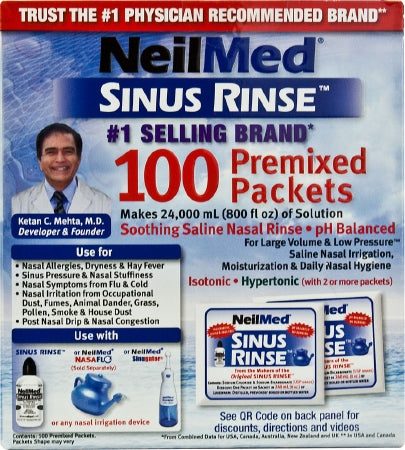 Neilmed Products Neilmed Sinus Rinse Saline Nasal Rinse Refill Kit 100 Packets - 5928000200