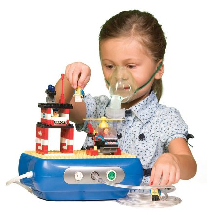 Drive Medical Drive Townhouse Interactive Building Block Compressor Nebulizer System Small Volume 5 mL Pediatric Aerosol Mask - Q7000