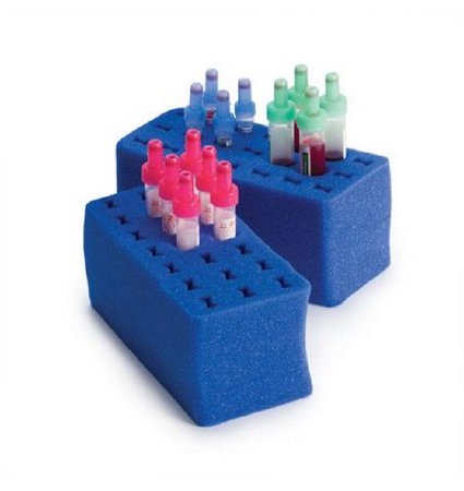 Market Lab - Test Tube Rack 21 Place Blue 2-3/4 X 2-3/4 X 6 Inch - 8255
