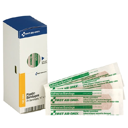 Acme United First Aid Only Adhesive Strip 3/4 X 3 Inch Fabric Rectangle Tan Sterile - FAE-3004