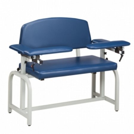 Lab X Series Extra Wide - Blood Drawing Chair Double Adjustable Flip Up Armrests Black - 66000-3BK