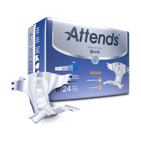 Attends Healthcare Products Attends Advanced Adult Incontinent Brief Tab Closure Medium Disposable Heavy Absorbency - DDC20