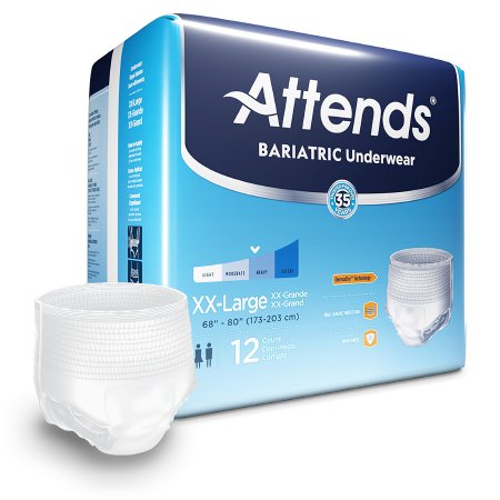 Attends Bariatric - Unisex Adult Absorbent Underwear Pull On with Tear Away Seams 2X-Large Disposable Moderate Absorbency - AU50