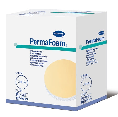 Hartmann PermaFoam Foam Dressing 2-1/2 Inch Diameter Fenestrated Round Non-Adhesive without Border Sterile - 409427