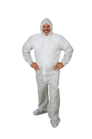 Valumax International Liquid Guard Coverall Medium White Disposable - 4903WH