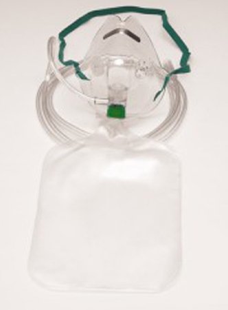 Salter Labs - NonRebreather Oxygen Mask Elongated Style Adult One Size Fits Most Adjustable Head Strap - 8130-7-50