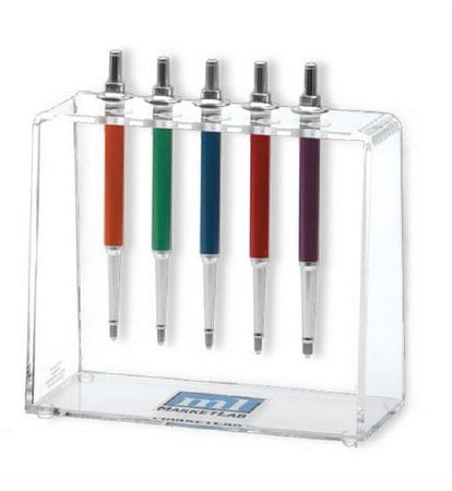 Market Lab Inc X-Stable Pipettor Rack 10-Place, 4 X 8.25 X 9.5 Inch, Acrylic For Most MLA Pipettors - 7815
