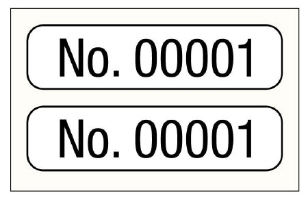 UAL - Pre-Printed Label Advisory Label White Paper NO. 00001 / NO. 00001 Black Numeric 1 X 1/4 Inch - ULCN101
