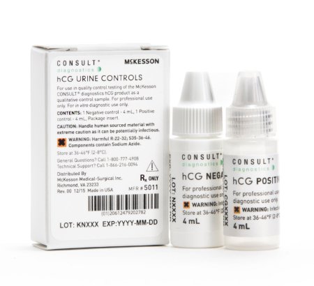 McKesson McKesson Consult Reproductive Endocrinology Assay hCG Urine Control Solution, Positive and Negative Pregnancy (hCG) Testing Positive / Negative 2 X 4 mL - 5011