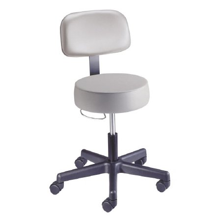 The Brewer Company Value Plus Series Exam Stool Pneumatic Height Adjustment 2 Inch Dual Wheel Nylon Casters Graystone - 22500-US425