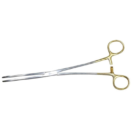 MedGyn - Sponge Forceps Fletcher 9-1/2 Inch Length Surgical Grade Stainless Steel NonSterile Ratchet Lock Finger Ring Handle Curved Serrated Fenestrated Oval Jaws - 031015