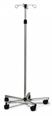 Graham-Field - IV Stand Telescoping Pole 4-Hook 5 Legs with 2 Inch Nylon Swivel Casters - 7016A