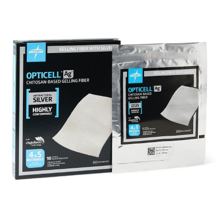 Opticell Ag+ - Silver Gelling Fiber Dressing 4 X 5 Inch Rectangle Sterile - Medline - MSC9845EP