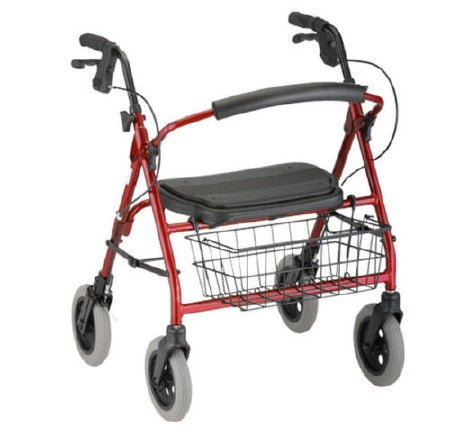Nova Ortho-Med Mini Mack Bariatric 4 Wheel Rollator Red Heavy Duty Aluminum Frame - 4214RD