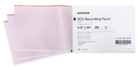 McKesson McKesson ECG Recording Paper 8.27 Inch X 183 Foot Z-Fold - 26-2157-017A