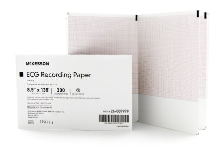 McKesson McKesson ECG Recording Paper 8-1/2 Inch X 138 Foot Z-Fold - 26-9402-061