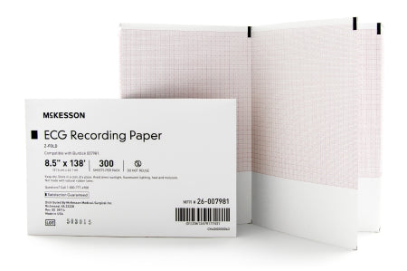 McKesson McKesson ECG Recording Paper 8-1/2 Inch X 138 Foot Z-Fold - 26-9402-061